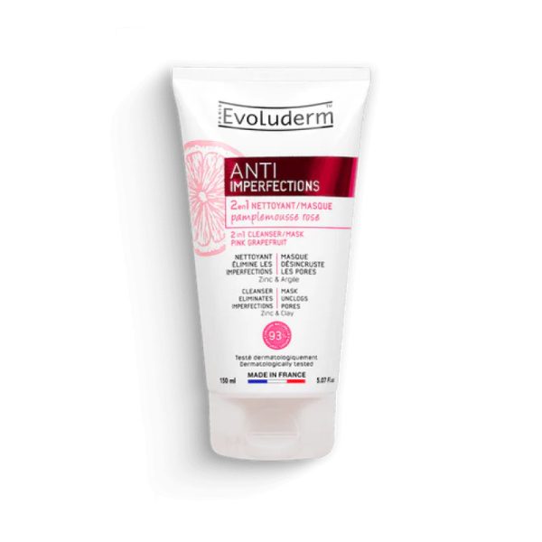 2 en 1 Nettoyant/Masque Anti-Imperfections